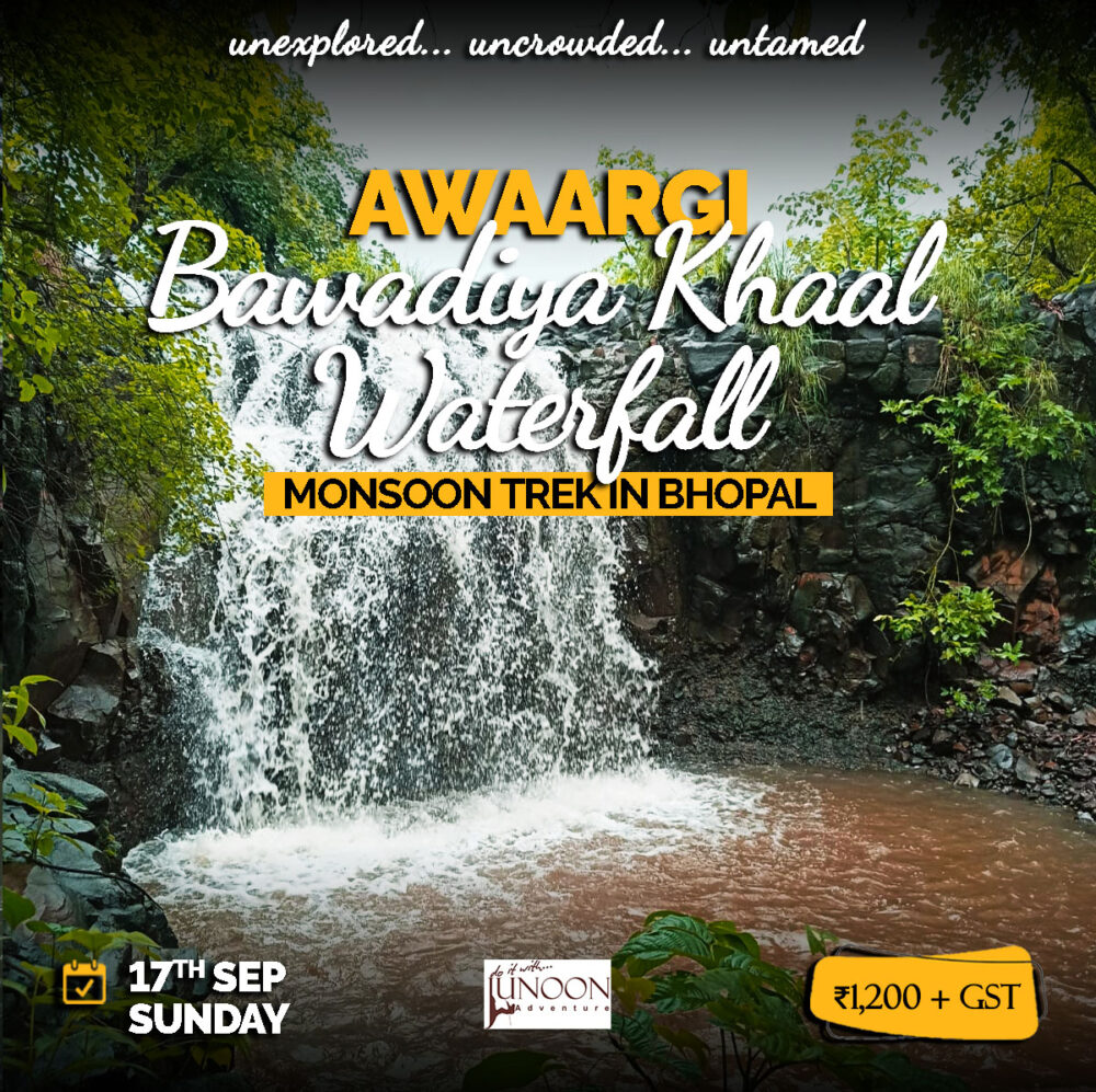 Monsoon Trek in Bhopal - Bawadiya Khaal Waterfall - Awaargi by Junoon Adventure