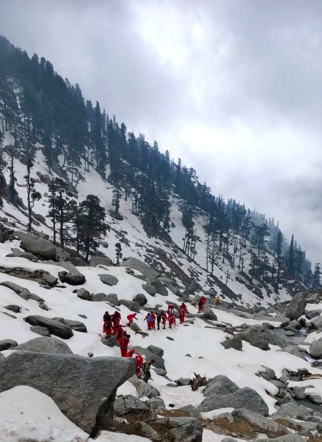 Junoon Adventure - Snow Trek to Kareri Lake in winter