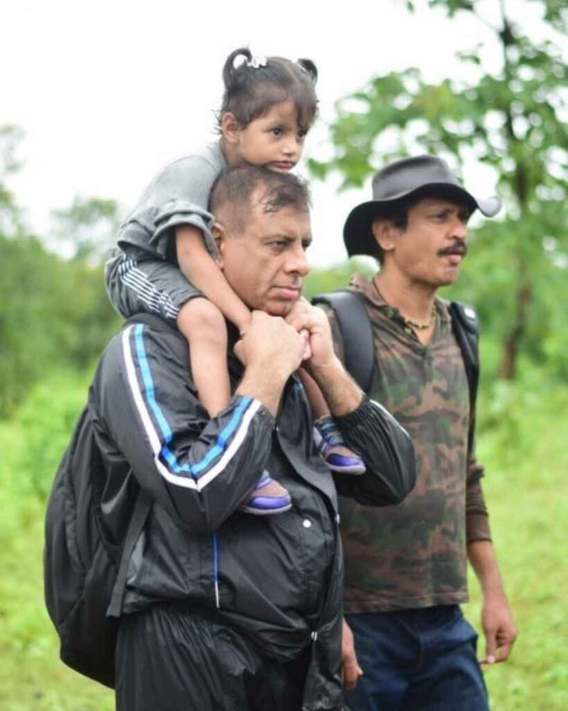 Parents and kids on a monsoon trek in Bhopal